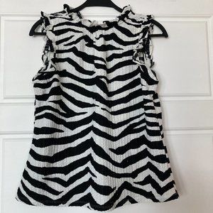 NWOT LOFT Sleeveless Zebra Print Top Size SP